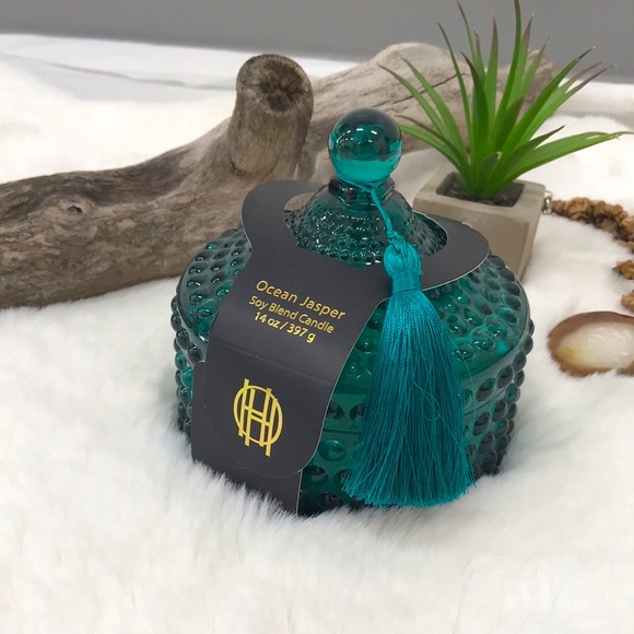 House of Harlow 1960 Ocean Jasper Soy Blend 3 Wick Candle 14oz with tassels - Picture 1 of 5